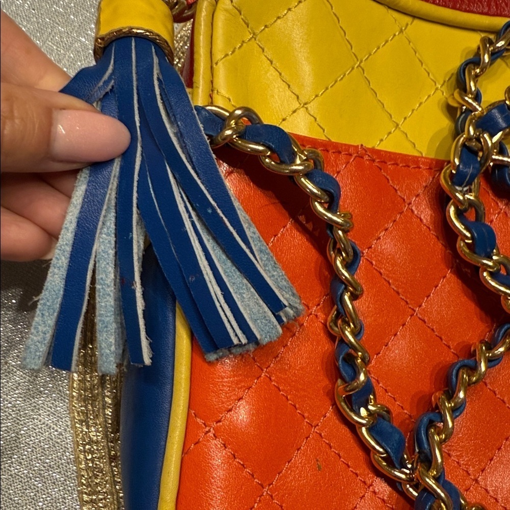Colorful Quilted Crossbody Bag 10*7.5*2.5” - Picture 4 of 6